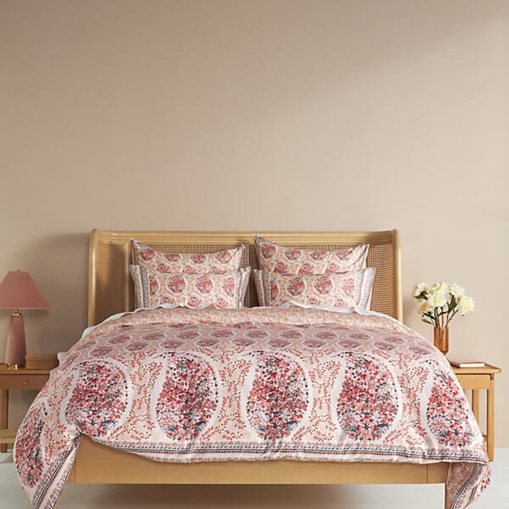 Anthropologie organic Sateen Mark D. Sikes Queen Duvet Cover & Shams Paisley
